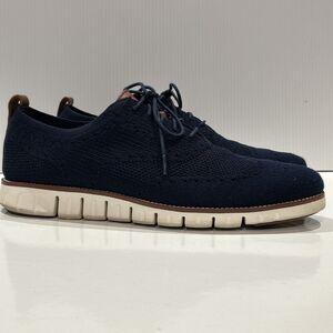 Cole Haan Men's 13 Zero Grand Knit Wingtip Oxford Sneaker Navy Comfort Shoes